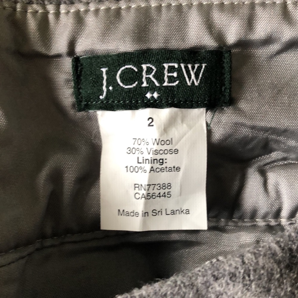 J. Crew gray lined wool blend mini skirt size 2 - Picture 3 of 4